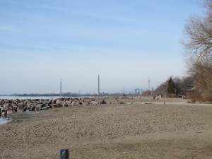 Kew Beach, eventually there was a boardwalk but we did some sand running too.
